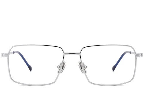 Lunettes rectangulaires en titane argenté #BS2012-1862