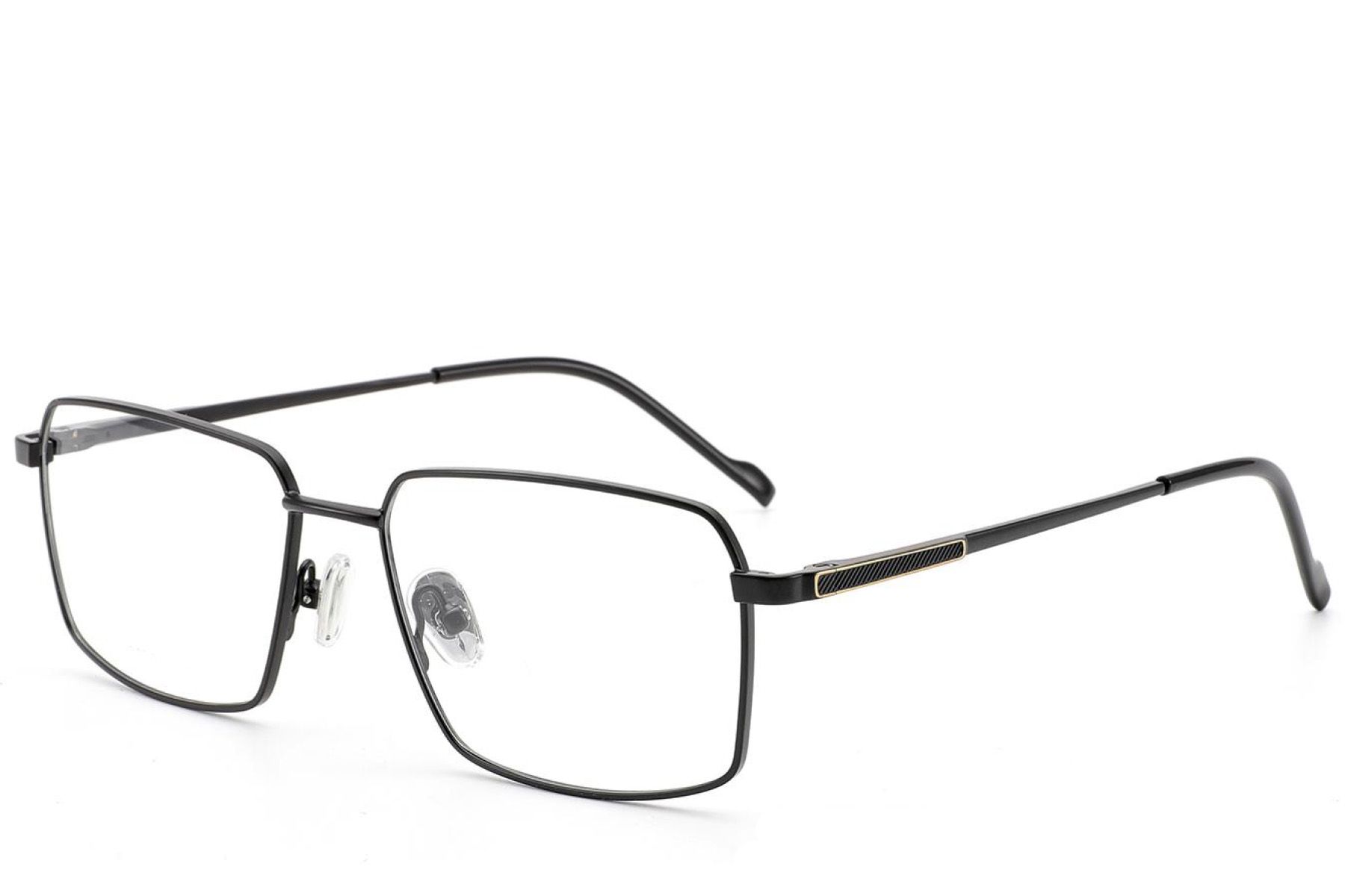 Gafas rectangulares de titanio negro #BS2012-1863