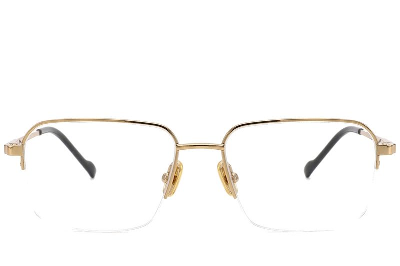 Halbrandlose goldene Titanbrille #BS2012-1864