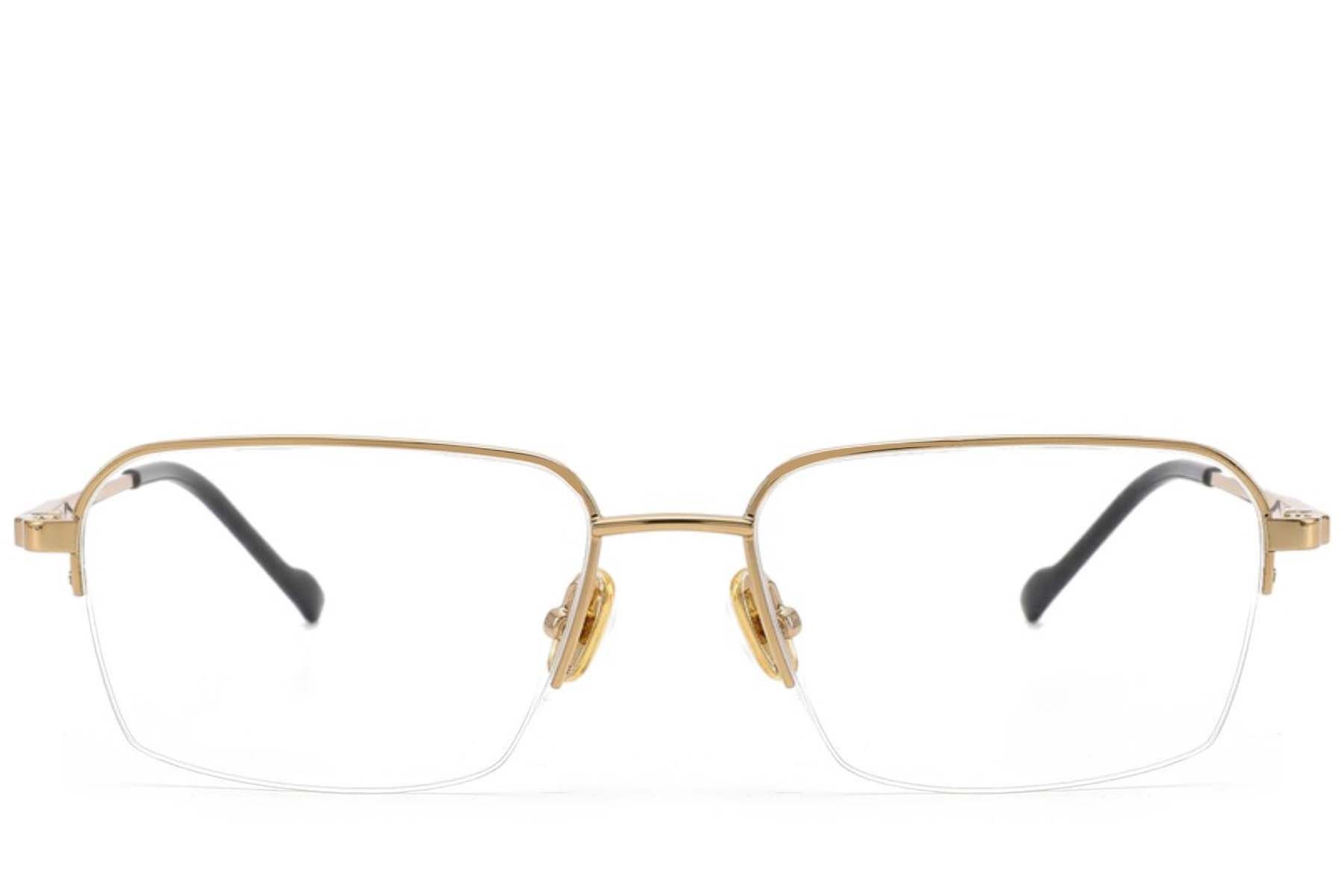 Semi-rimless Golden Titanium Glasses #BS2012-1864