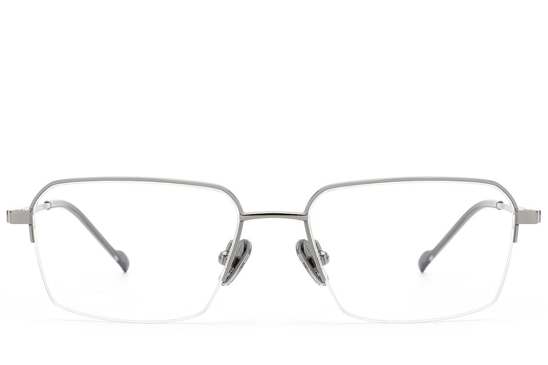 Semi-rimless Grey Titanium Glasses #BS2012-1865