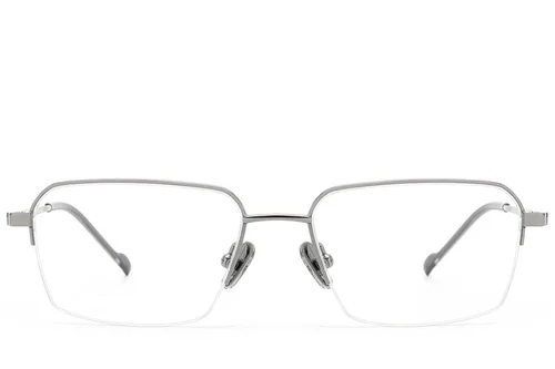 Lunettes semi-cerclées en titane gris #BS2012-1865