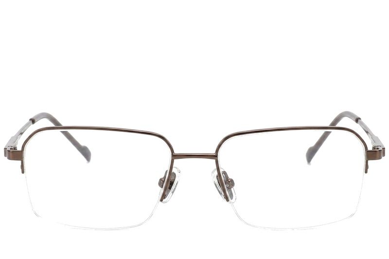 Halbrandlose braune Titanbrille #BS2012-1866