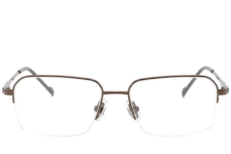 Semi-rimless Brown Titanium Glasses #BS2012-1866