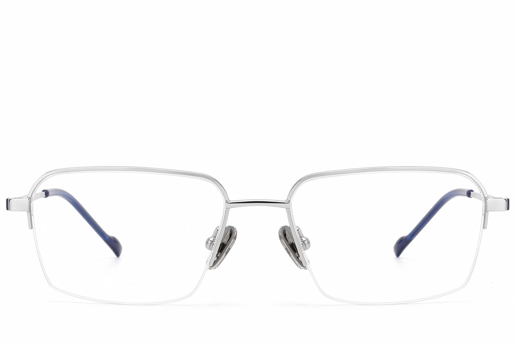 Gafas semi al aire de titanio plateado #BS2012-1867