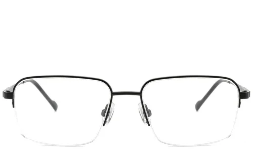 Lunettes semi-cerclées en titane noir #BS2012-1868
