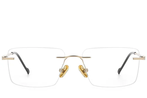 Lunettes rectangulaires en titane doré #BS2012-1869