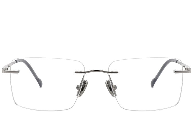 Rechteckige graue Titanbrille #BS2012-1870