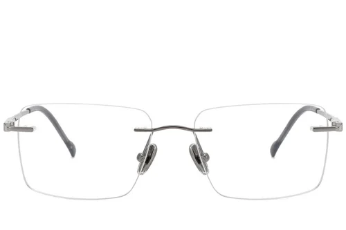 Lunettes rectangulaires en titane gris #BS2012-1870