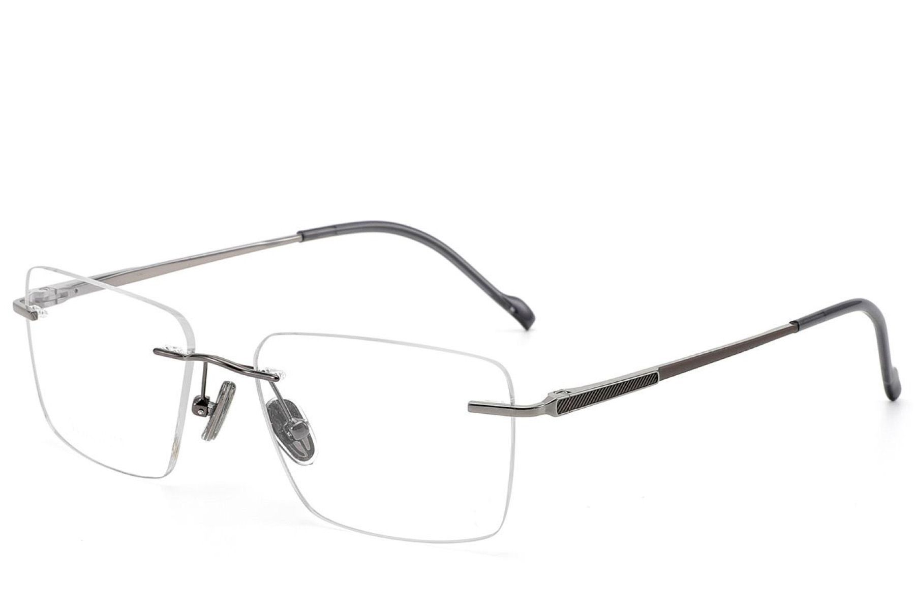 Rectangular Grey Titanium Glasses #BS2012-1870