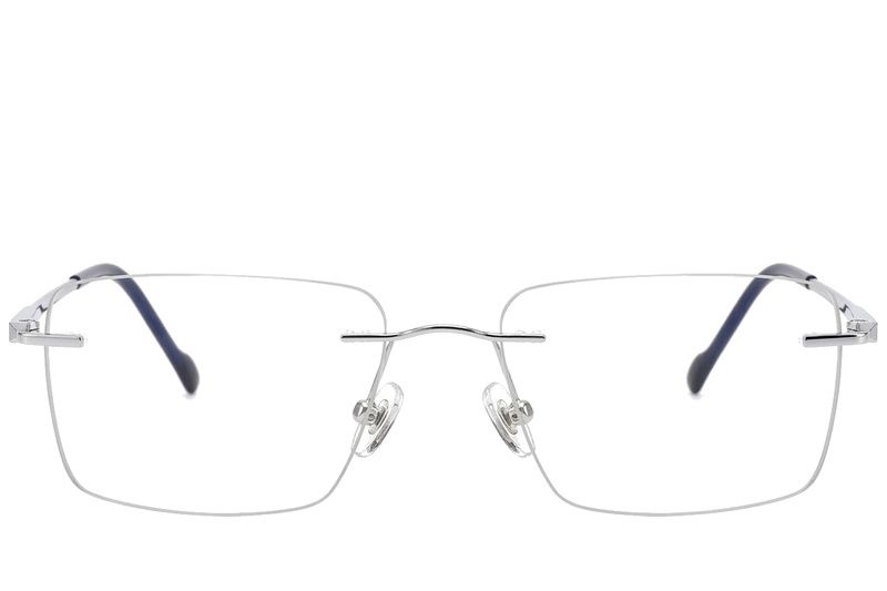 Rechteckige silberne Titanbrille #BS2012-1872