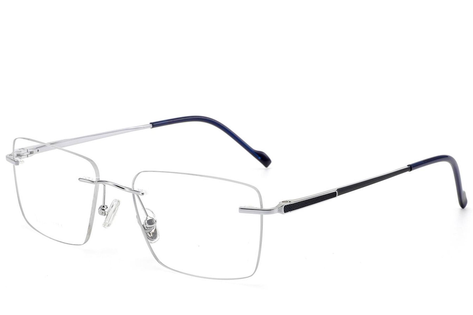 Rectangular Silver Titanium Glasses #BS2012-1872
