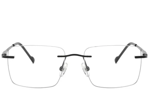 Lunettes rectangulaires en titane noir #BS2012-1873