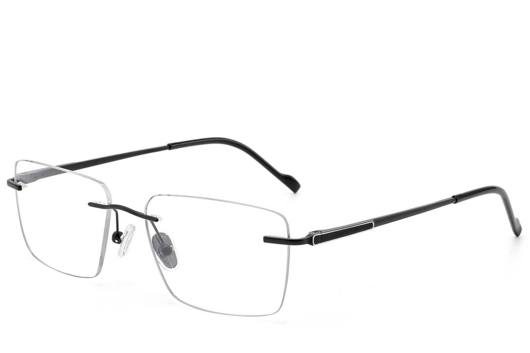 Rectangular Black Titanium Glasses #BS2012-1873