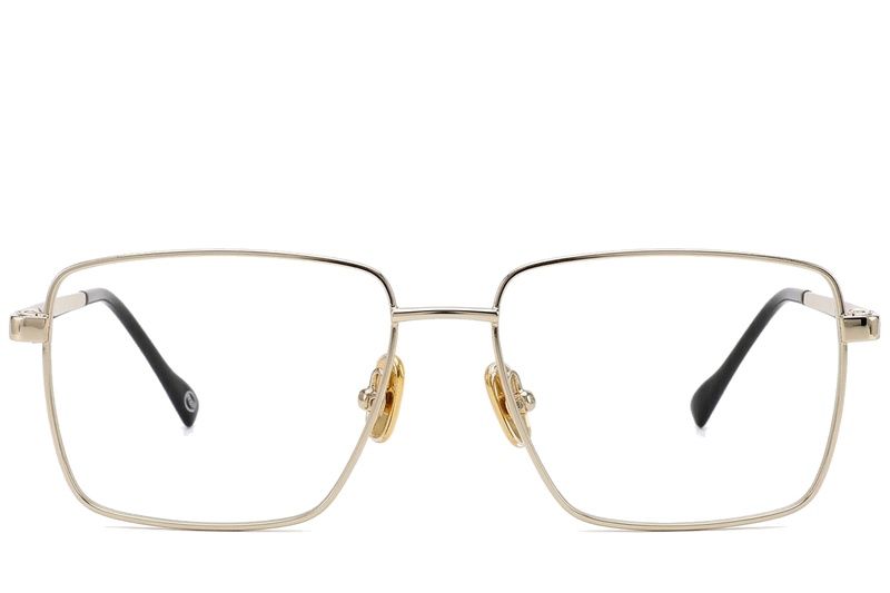 Rechteckige goldene Titanbrille #BS2012-1874