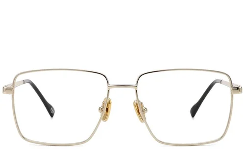Lunettes rectangulaires en titane doré #BS2012-1874