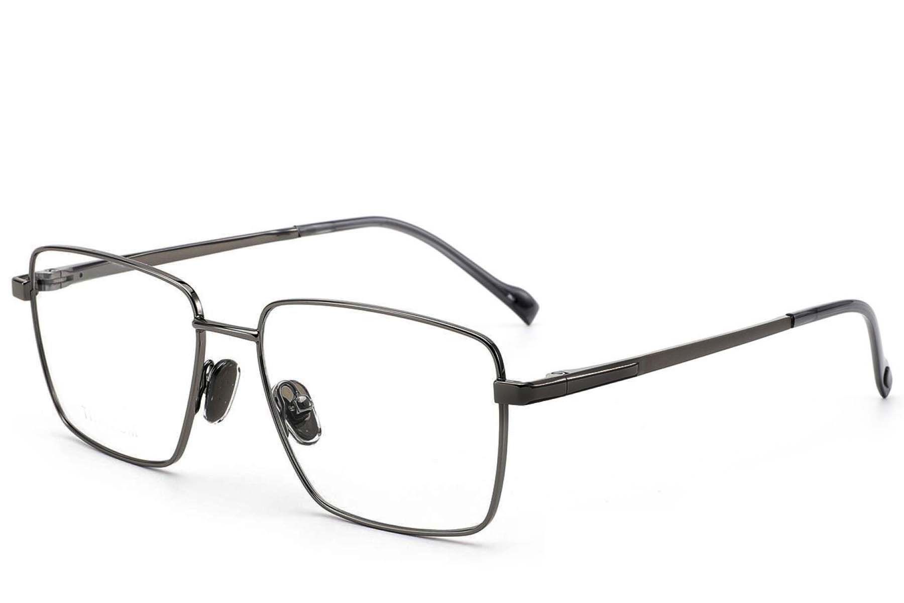 Rectangular Grey Titanium Glasses #BS2012-1875