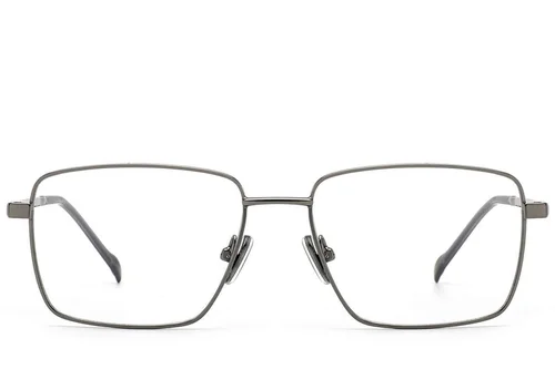 Lunettes rectangulaires en titane gris #BS2012-1875