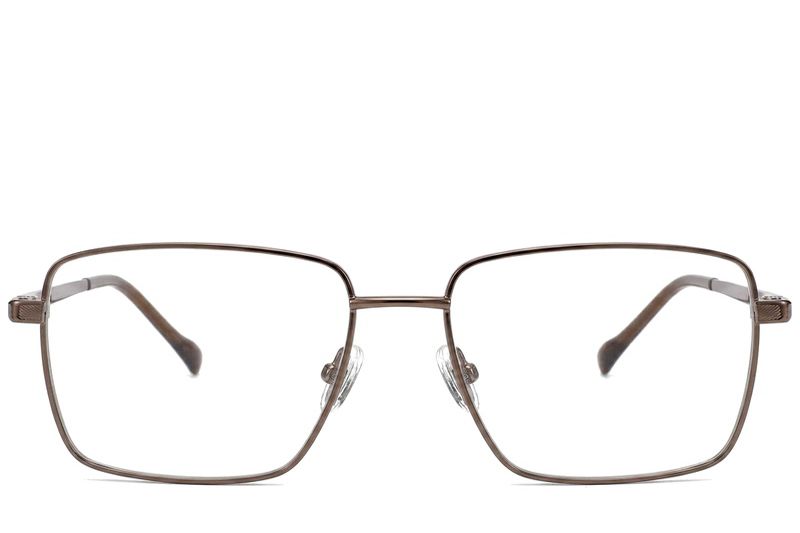 Rechteckige braune Titanbrille #BS2012-1876