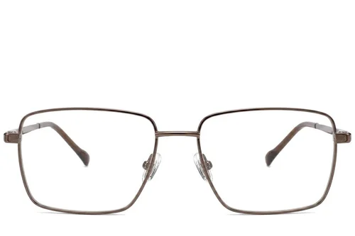 Lunettes rectangulaires en titane brun #BS2012-1876