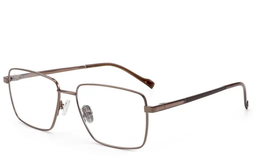 Lunettes rectangulaires en titane brun #BS2012-1876