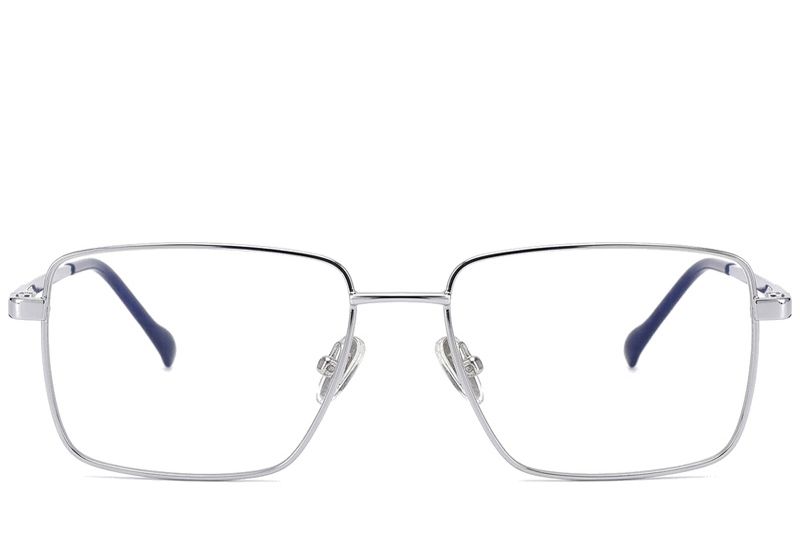 Rechteckige silberne Titanbrille #BS2012-1877