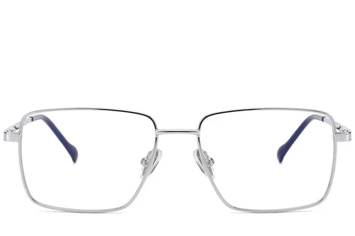 Lunettes rectangulaires en titane argenté #BS2012-1877