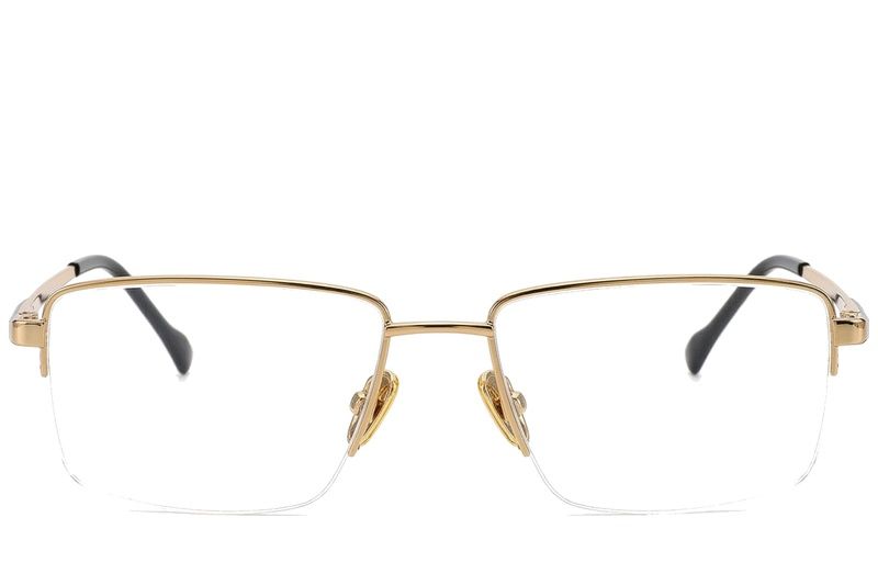 Halbrandlose goldene Titanbrille #BS2012-1879