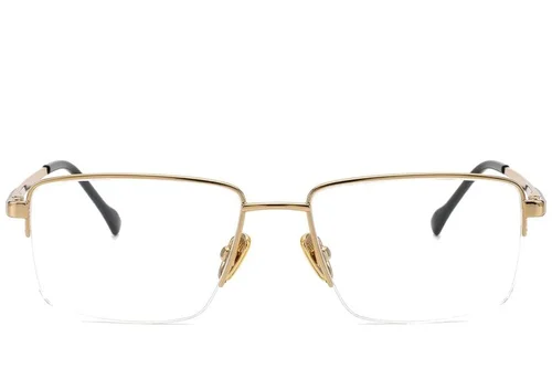 Lunettes semi-cerclées en titane doré #BS2012-1879