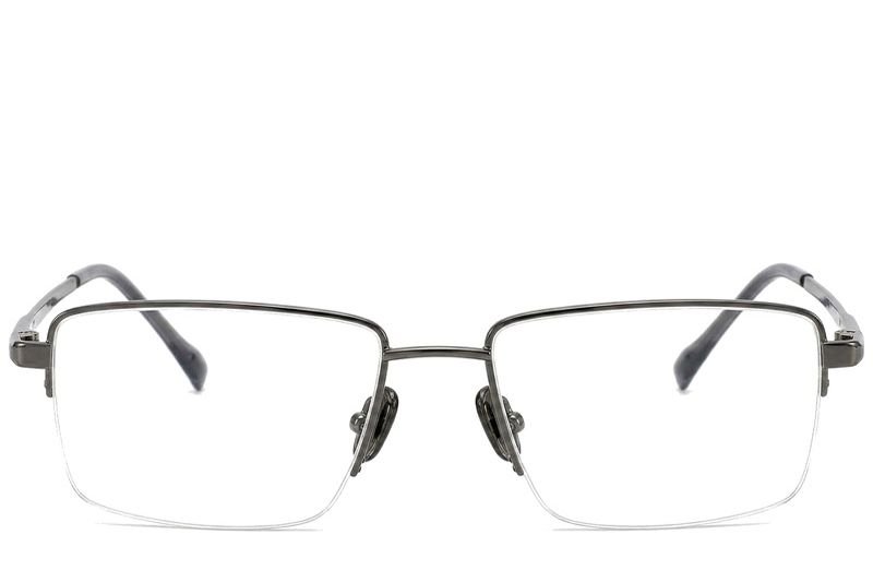 Halbrandlose graue Titanbrille #BS2012-1880
