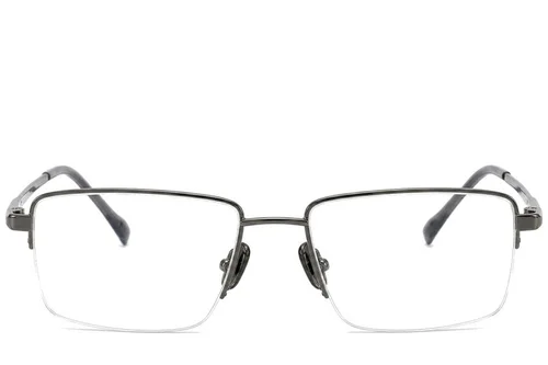 Lunettes semi-cerclées en titane gris #BS2012-1880