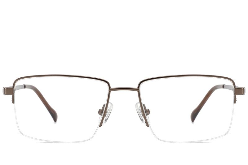 Halbrandlose braune Titanbrille #BS2012-1881
