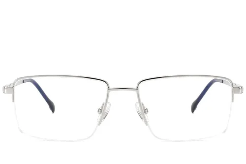 Lunettes semi-cerclées en titane argenté #BS2012-1882