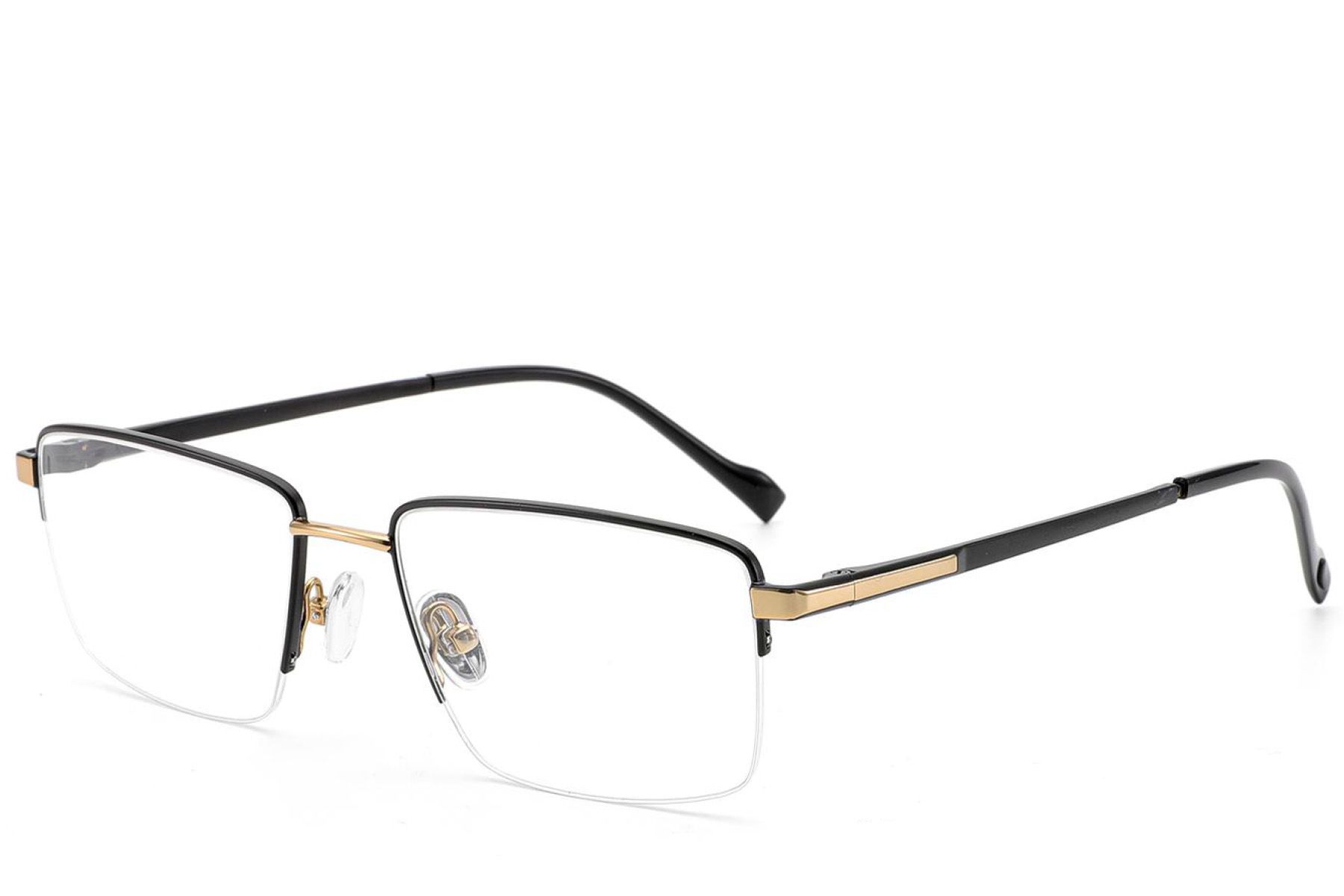 Semi-rimless Black Titanium Glasses #BS2012-1883