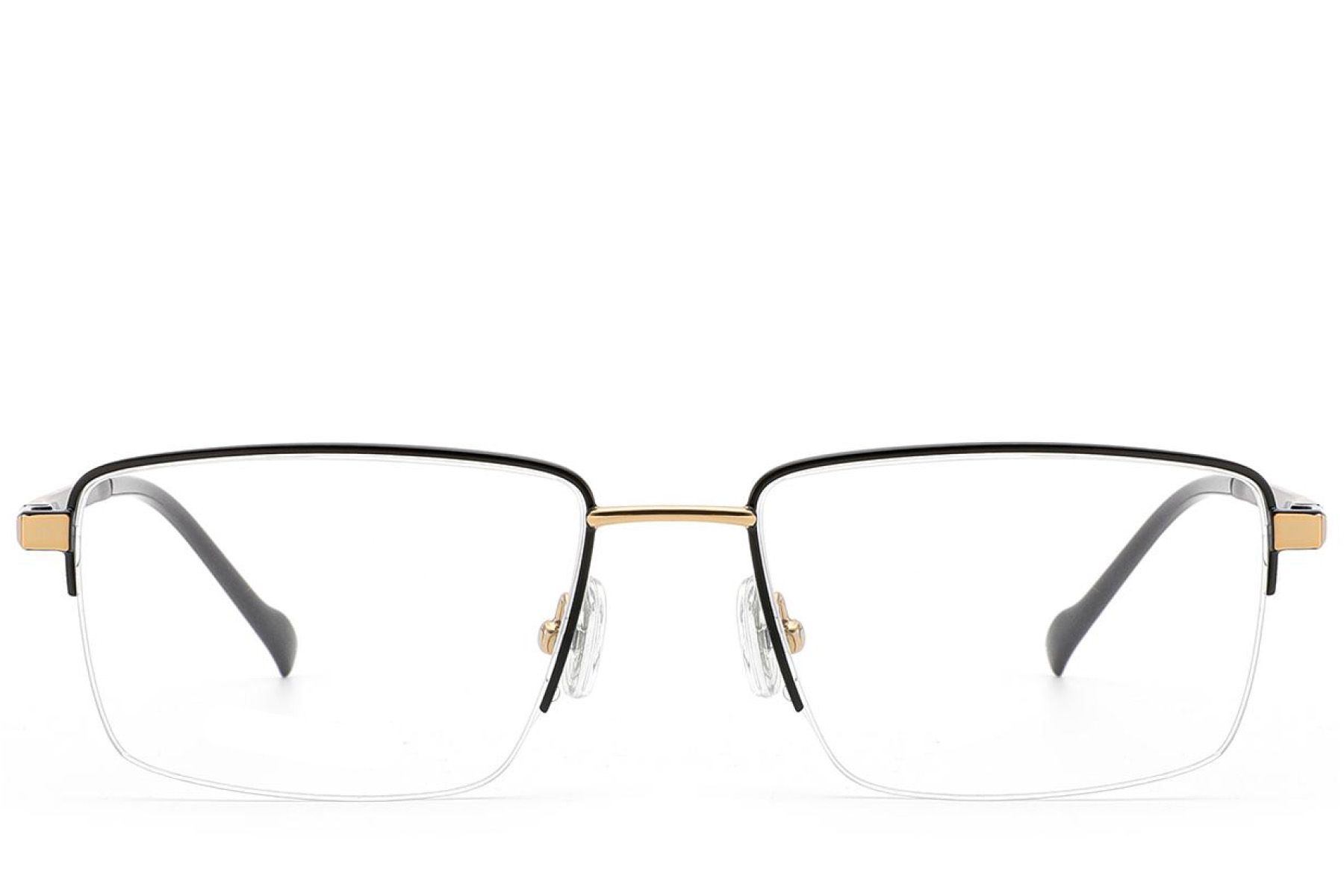 Semi-rimless Black Titanium Glasses #BS2012-1883