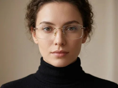 Lunettes invisibles en titane doré #BS2012-1884