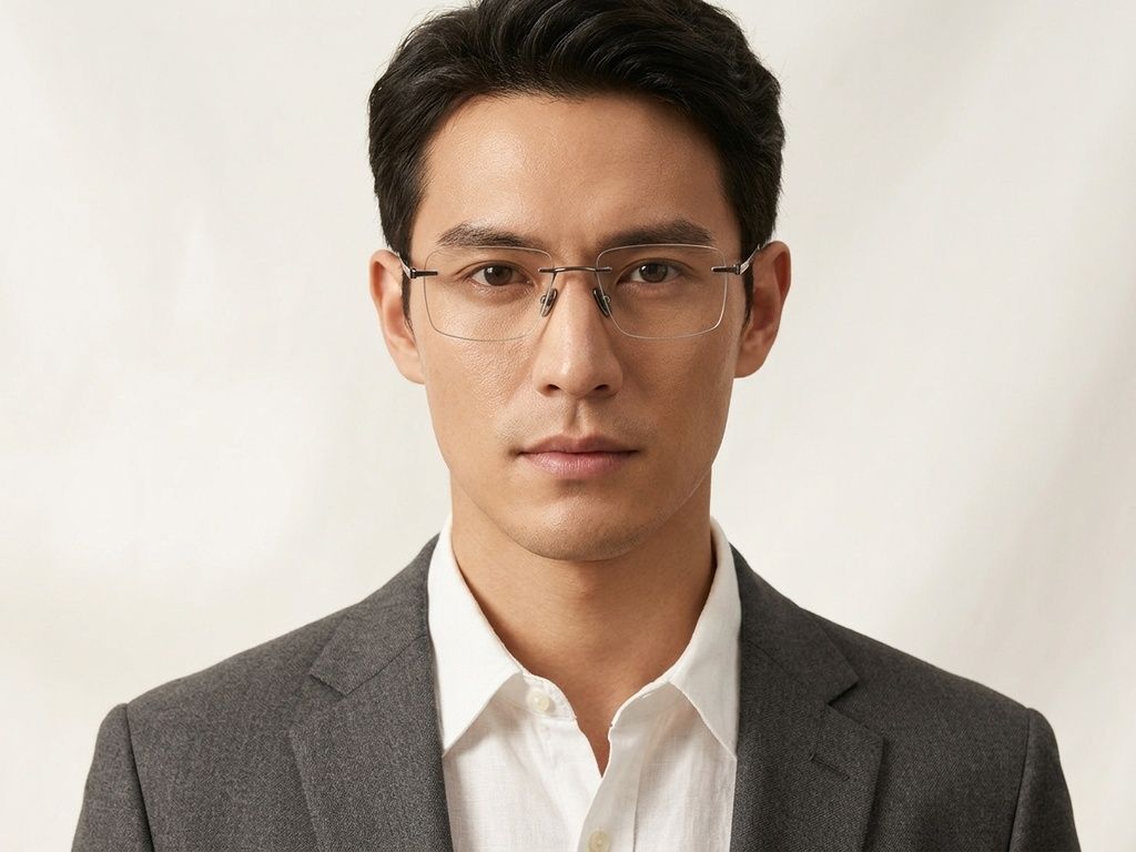 Invisible Grey Titanium Glasses #BS2012-1885