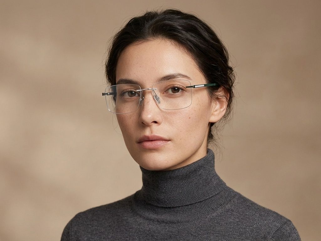 Invisible Silver Titanium Glasses #BS2012-1886