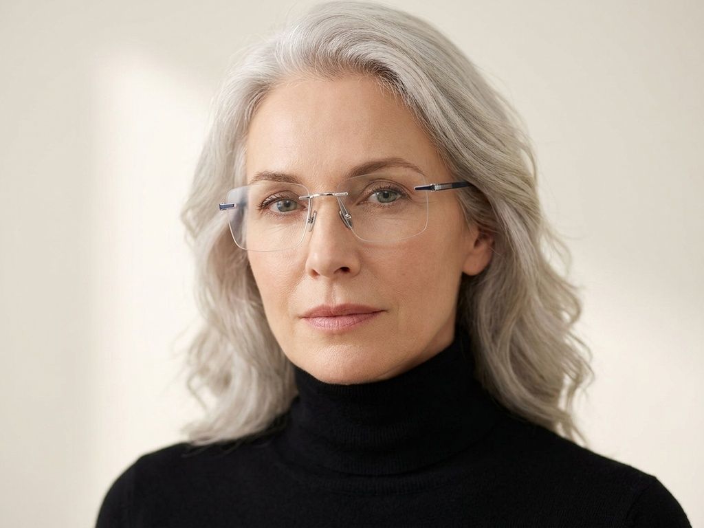 Invisible Silver Titanium Glasses #BS2012-1887