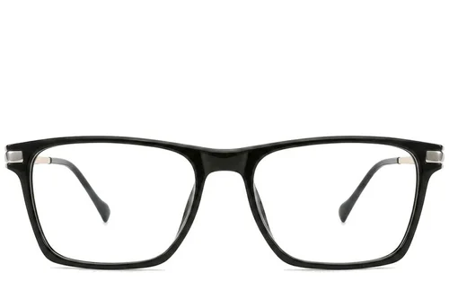 Lunettes rectangulaires en titane noir #BS2012-1889