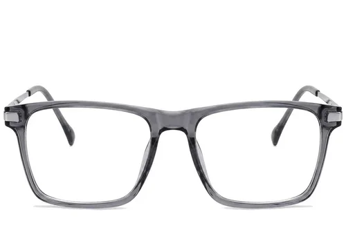 Lunettes rectangulaires en titane gris #BS2012-1890