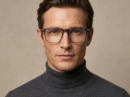 Lunettes rectangulaires en titane gris #BS2012-1890
