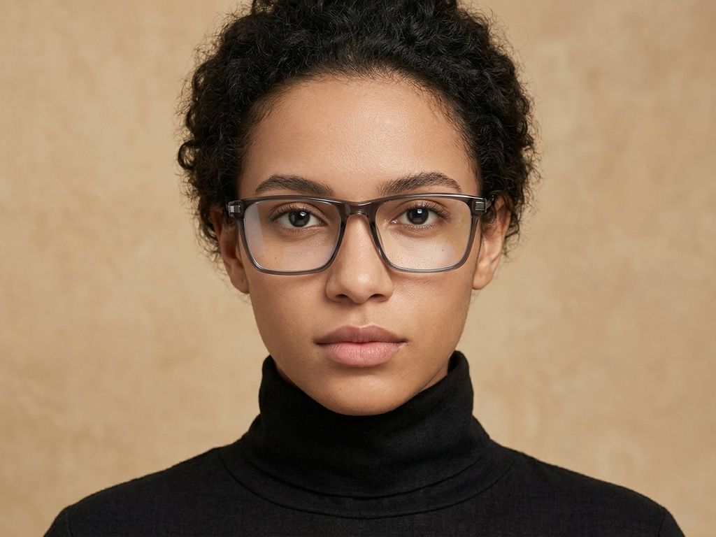 Rectangular Green Titanium Glasses #BS2012-1891