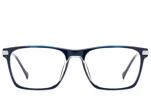 Lunettes rectangulaires en titane bleu #BS2012-1892