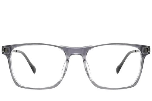 Lunettes rectangulaires en titane gris #BS2012-1893