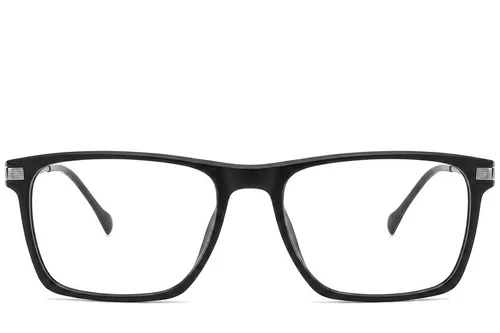 Lunettes rectangulaires en titane noir #BS2012-1894