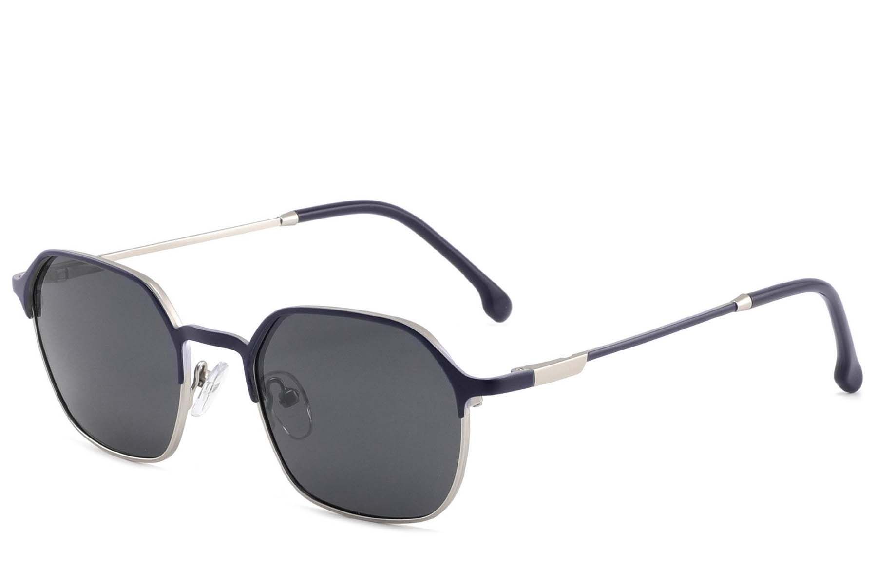 Rectangular Silver Metal Sunglasses #BS2012-1903