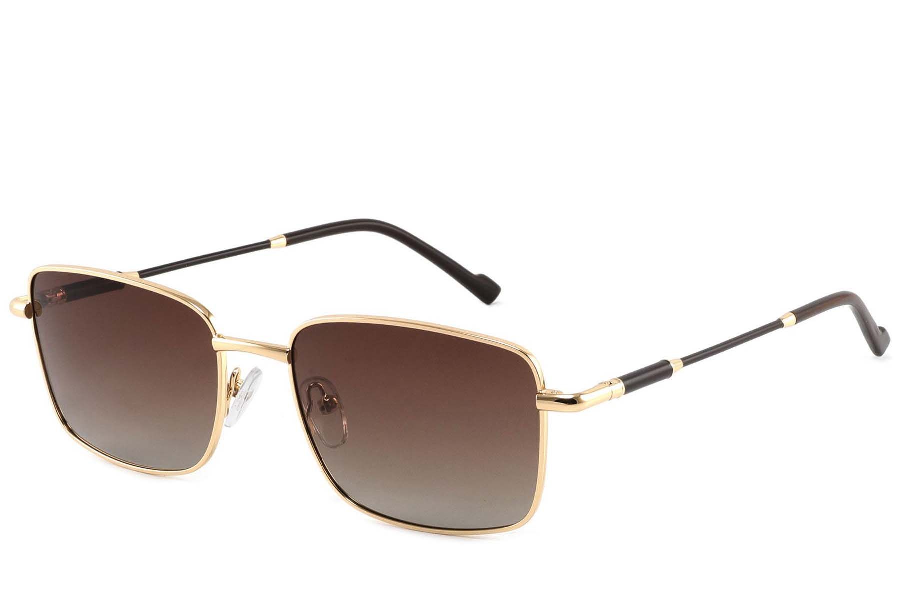 Rectangular Golden Metal Sunglasses #BS2012-1914