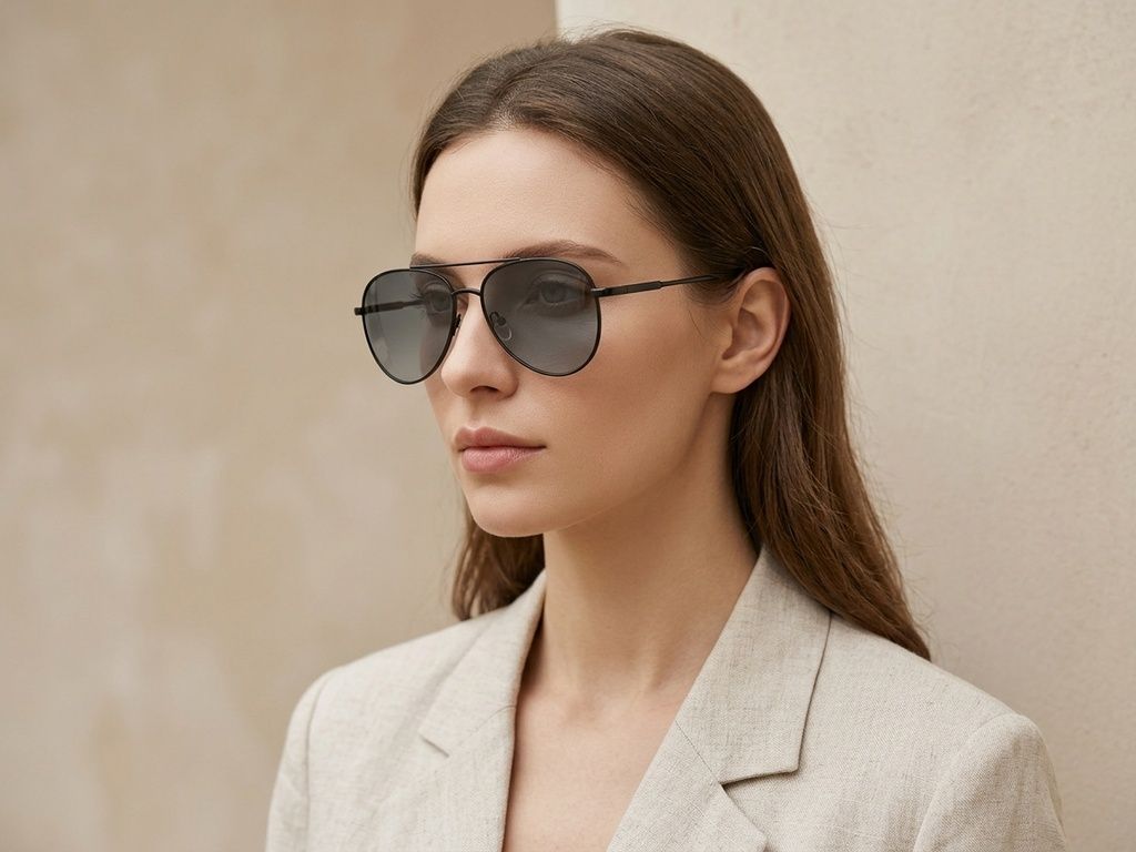 Aviator zonnebril van zwart metaal #BS2012-1915