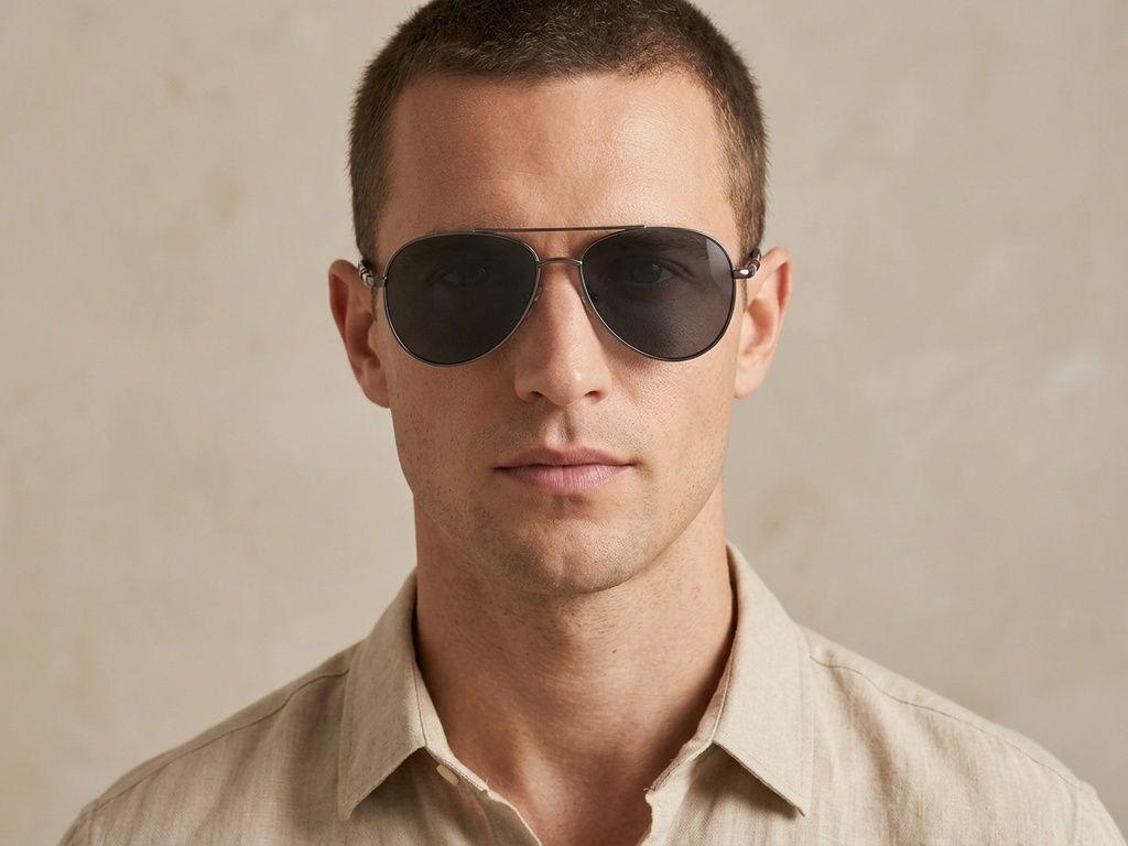 Aviator zonnebril in grijs metaal #BS2012-1916